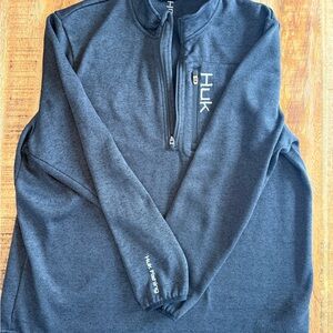 Huk Men's Navy Heather Quarter-Zip Pullover